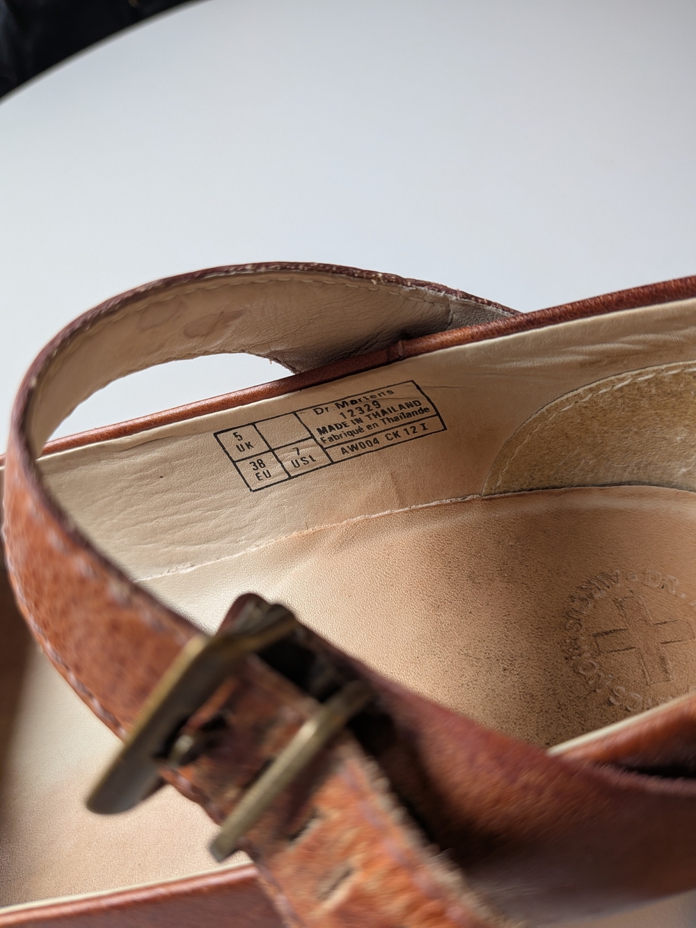 Dr. Martens Brown Leather Mary Jane Wedge Heels - Picture 5 of 7